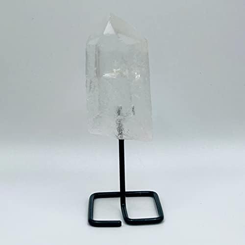 Potražite Clear Quartz gruba točka 4 - 5 visok na metalnom stalku | Iscjeljujući kristali | Crown čakra | Reiki | Meditacija | Boho