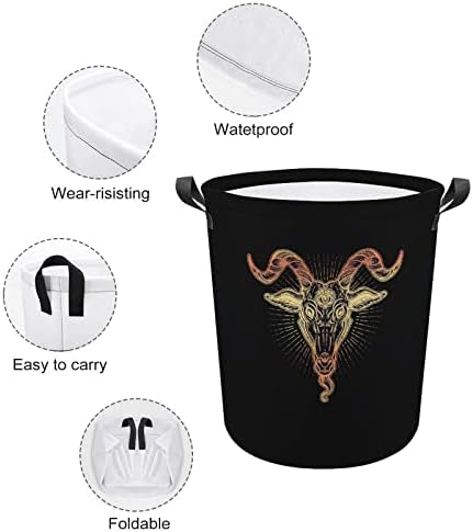 Simbol glave sotonske koze velika košara za rublje, torba za pranje rublja s ručkama za prijenosni studentski dom