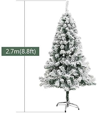 ZPEE PVC snijeg snijega s snijegom, Umjetno borovo stablo s metalnim postoljem, lako sastavljanje vatrogasnih retardantnih božićnih