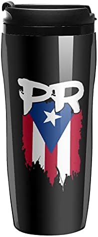 Nudquio Portoriko zastava PR Portorikanski boricua šalica kave šalica dvoslojnog plastičnog čaša s poklopcem izdržljive putničke šalice