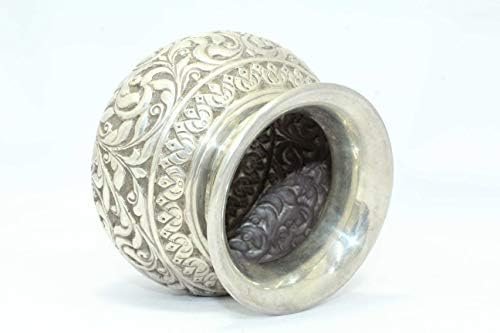 Rajasthan Gems ručno izrađen 925 Urezani srebrni lonac ugraviran 215 grama