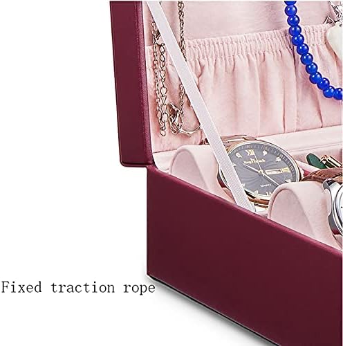 Kutije za nakit za žene Veliki kožni Organizator nakit Organizator za skladištenje s dva sloja prikaz za naušnice narukvice prstenovi