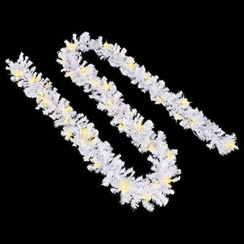 Charmma Božićni vijenac s LED svjetlima 393,7 White-White-3,7kg