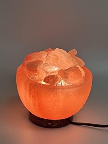 Apex Globalna prirodna himalajska soli vatrena lampica s grubim dijelovima soli uključuje preklopku, žarulju i vrpcu.Unique Idea za