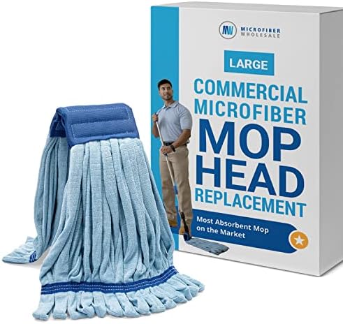 Komercijalna zamjena glave Mop - velika mop za cijev za mikrovlake | Industrijski vlažni mops | Punjenje za pranje, višekratna upotreba,