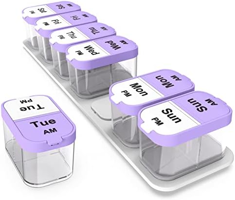 Odaro Extra veliki tjedni organizator tableta 2 puta dnevno, kutija s tabletama 7 dana AM PM za održavanje vitamina i dodataka za starješine,