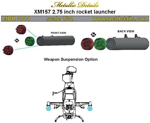 Metalni detalji MDR3214-1/32 XM157 2,75 inčni raketni bacač za zrakoplov