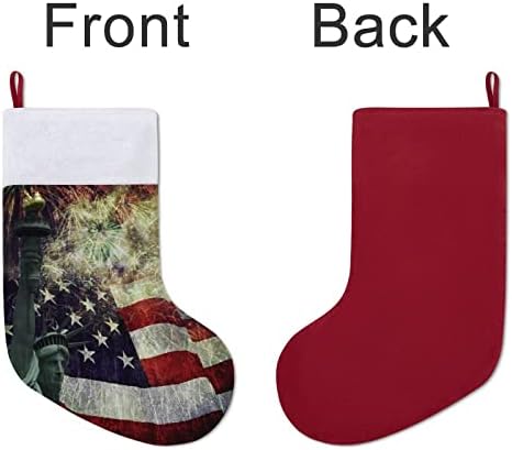Kip Of Liberty USA Vatromet zastava crvene božićne praznične čarape ukrasi za dom za božićne drveće kamin viseće čarape