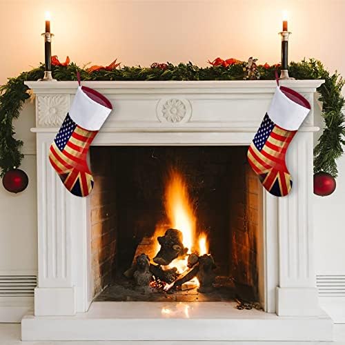 Britanska američka zastava Personalizirana božićna čarapa Obiteljska zabava Obiteljska zabava
