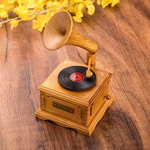 Izvrsna i lijepa glazbena kutija Dekika Girl-a- kreativna drvena glazbena kutija Simulacija Phonograph Home Decoration Music Box