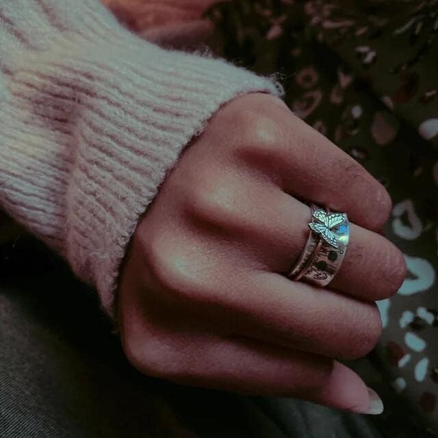 Heimaxing Nastavite penjati fidget prsten za anksioznost, prsten leptira za žene muškarce, meditacijski inspirativni prsten Set za