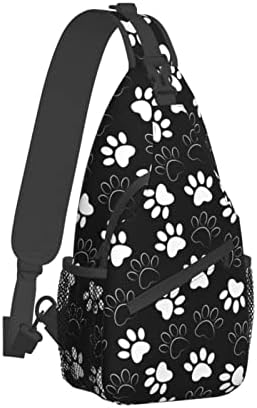 Sling torba, Pseća šapa preko ramena Sling ruksak putna planinarska torba na prsima ruksak torbica torba na ramenu ženska muška