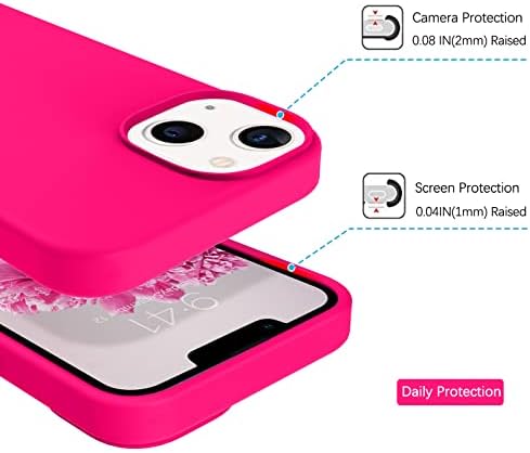 Domaver za iPhone 13 futrola silikonska mekana gel guma od mikrovlakana obloge za zaštitni poklopac jastuka za iPhone 13- Vruća ružičasta