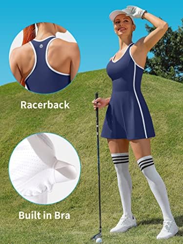 Ženska teniska haljina s džepovima na kratkim hlačama i grudnjakom s izrezom u obliku slova U, odjeća za golf u obliku slova u
