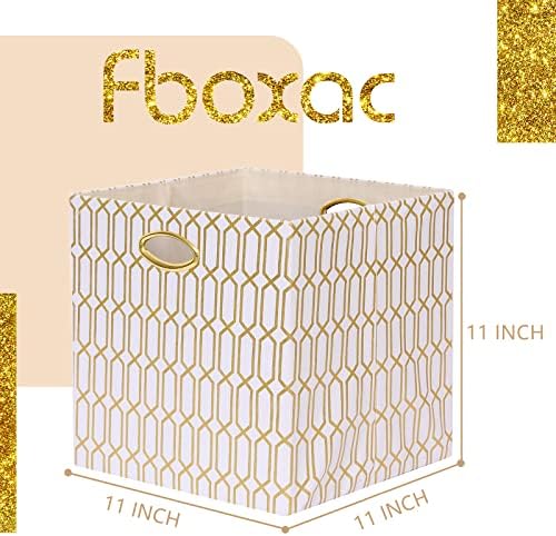 FBOXAC sklopljiva organizacijska košarica poliestera sklopiva kutija s ručkama, 11x11 kante za skladištenje kocka od 4, debele i teške