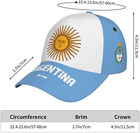 Daboyozhzh Argentina zastava Argentinska kapica za bejzbol 3d Full Print Unisex podesivi šešir nogometni patriotski kape