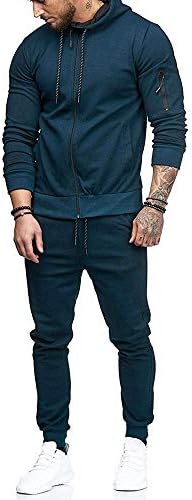 Muški zip hoodie lagane muške patchwork hlače tracksuit gornje dukserice jeseni set za patentni zatvarač sportsko odijelo muško