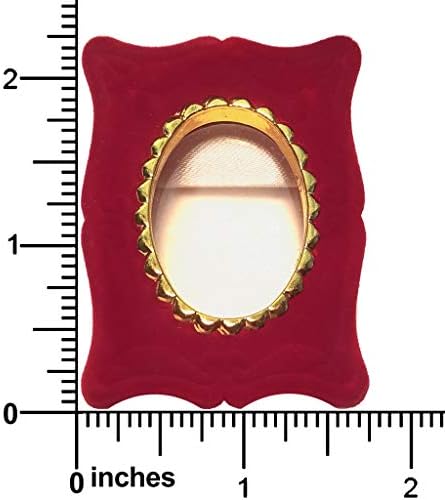 Poklon kutija s ovalnim okvirom prozora od bordo crvenog velura na šarkama, prsten 1020050-1ND-ND