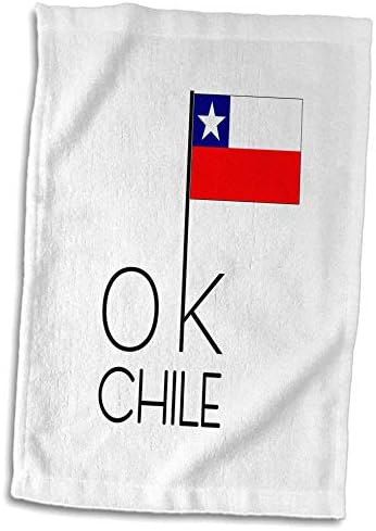 3Drose Dekorativni tekst OK Čile i slika nacionalne zastave - ručnici