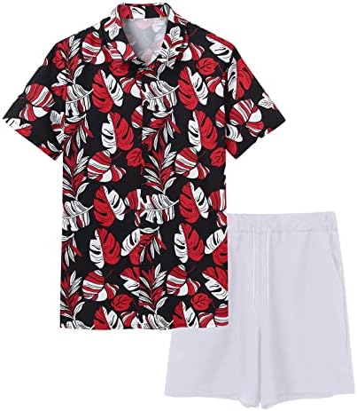 2 komada TrackSuits Outfits za muškarce s džepovima modna havajska košulja i kratki setovi Vintage Holiday Sportswear TrackSuit