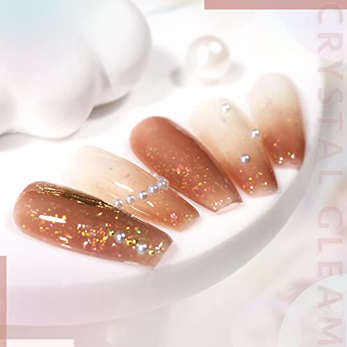 Gaoy Shimmer Glitter gel lakira za nokte od 6 boja, uključujući ružičaste gole bež marelice šampanjca smeđeg holografskog gel poljskog