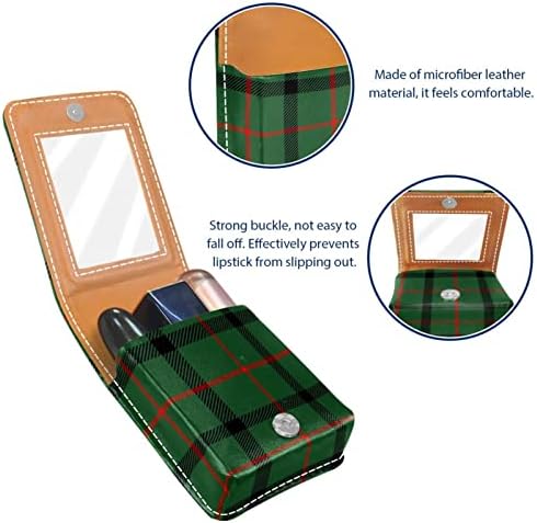 Mini torbica za ruž za usne s ogledalom za novčanik, škotski Karirani uzorak, prijenosna Torbica za organizaciju