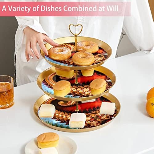 3-komadića set stajališta za torte, apstraktni fraktalni zmajski spiralni plastični držač kolača s kolačićima za voćni desert stalak