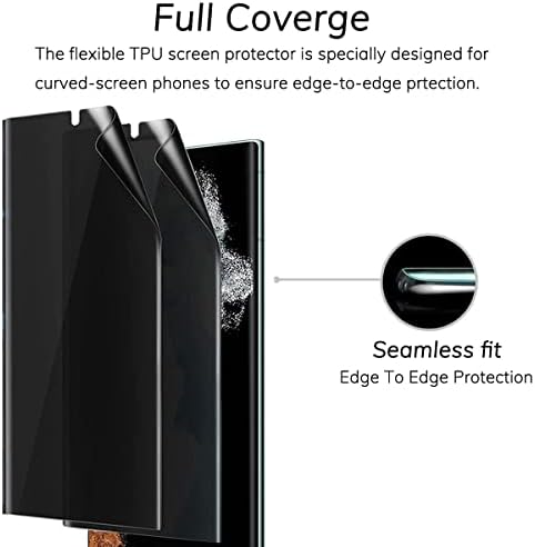 [4 pakiranje] GLBLAUCK za Samsung Galaxy S21 Ultra 5G Privacy Screen Protector [2 pakiranja] [Podrška čitača otisaka prstiju] Protušpijunski