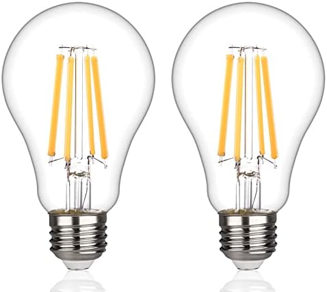 LED žarulje, 2 pakiranja 12-vatnih prigušivih LED žarulja, ekvivalentno 100 vata, Topla bijela 2700nd, 1500ND, prozirna Vintage LED