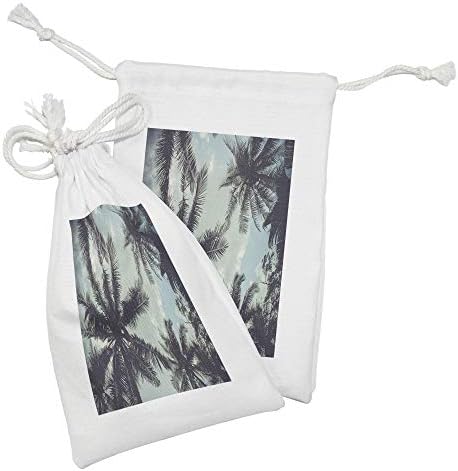 Lunotabilna torbica za tropsku tkaninu od 2, uzlazno kokosove dlanove do oblaka egzotične zemlje raj turizam Ljetni pogled, mala vreća