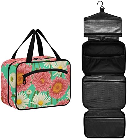 Cvjetna toaletna torba Fuluhuapin Daisy za žene, kozmetička torba otporna na vodu kozmetička torba s visećim kukom, organizator putovanja