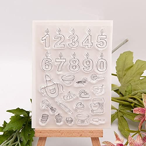 Arbuya DIY Sretni rođendan Candels kolači kolača za pečenje Clear Stamk/Speal Scrapbook Dekorativna karta Izrada jasnih markica