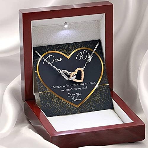 Ogrlica moje supruge, Ogrlica za isprepletanje srca, poklon za ženu od muža, poklon za ogrlicu Valentine, rođendan, vjenčanje, Božić