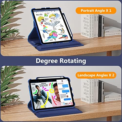 Fintie rotirajuća futrola za iPad 10. generaciju 10,9 inča tableta s držačem olovke - 360 stupnjeva rotirajući zaštitni stalak s automatskim