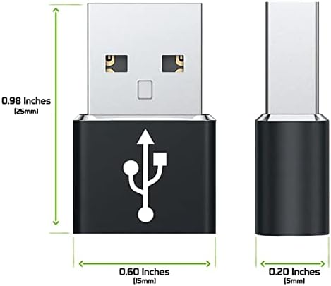 USB-C ženska osoba na USB muški brzi adapter kompatibilan s vašim LG K52 za ​​punjač, ​​sinkronizaciju, OTG uređaje poput tipkovnice,