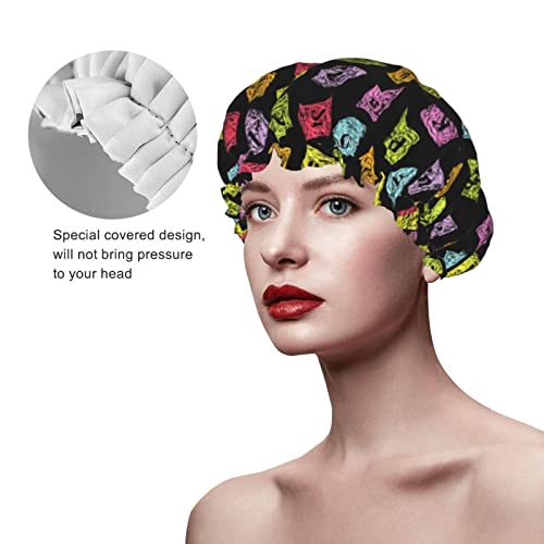 Žene za višekratnu uporabu rastezljive kape za kosu kemija Turvy periodični smiješni dvoslojni vodootporni poklopac za tuširanje poklopca