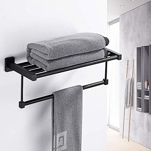 -Shels, ručnike, polica za kupaonice bez polica od nehrđajućeg čelika, crni viseći stalak za ručnike zidni stalak, opcionalne specifikacije