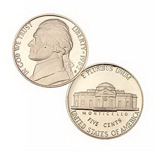 1982. S US MINT JEFFERSON PROIZVOD 5 CENT NICKEL COIN