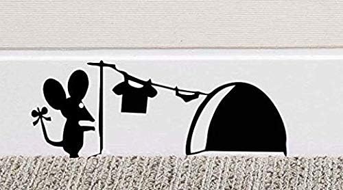 2pcs Zidne naljepnice crna crtana mišja rupa uzorak zidna naljepnica dekor umjetnička slika Dječja soba