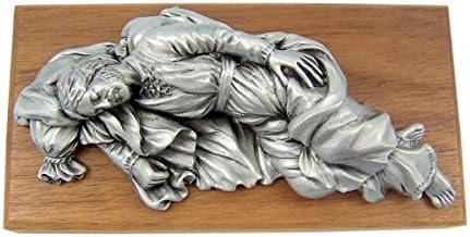 Michelangelo liturgijska skulptura kolekcija pewter Sleep Saint Joseph Figurine kip na drvenoj bazi, 4 1/2 inča