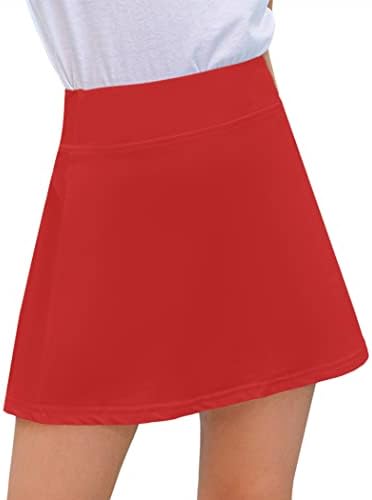 Hopeac Girls Atletske suknje Sport Elastic Performance Tennis suknja Slatka golf trčanje naplaćene Skorts s džepovima 5-12 godina