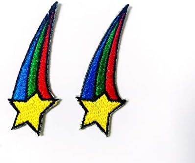 Postavite 2 PCS. Mini Rainbow Meteor Star Slatka crtana logotipa Majica SIN Iron na vezenim appique značke značke zakrpa odjeća