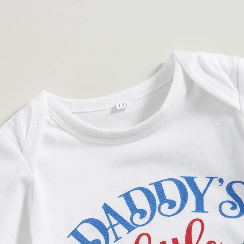 Amnnchya djevojčica 4. srpnja Outfit Daddys kratki rukav četvrti srpanj Romper kratke hlače novorođenčad odjeća za neovisnost