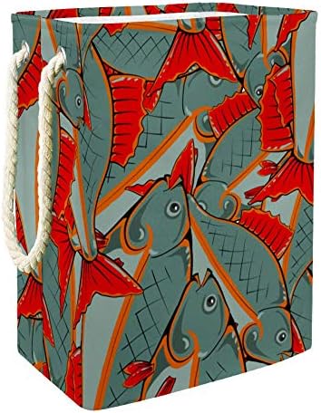 Nehomerna svježa riba s crvenim perajama i repovima 300 PAH Oksford PVC vodootporna košara za odjeću velika košara za rublje za deke
