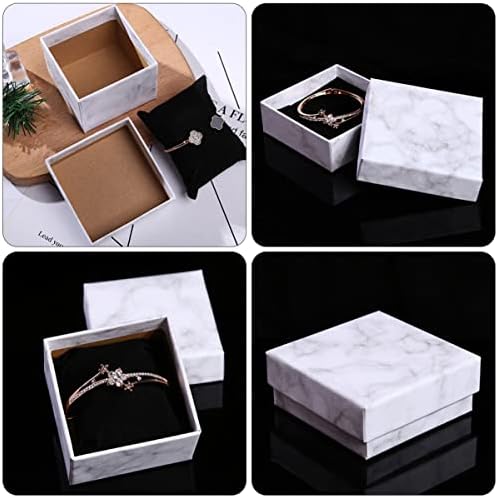 Abaodam 36 pcs Premium Dekorativni kvadrat za starenje nakita mali uzorak papir prstenovi ogrlica za pohranu poklona za angažman kreativni