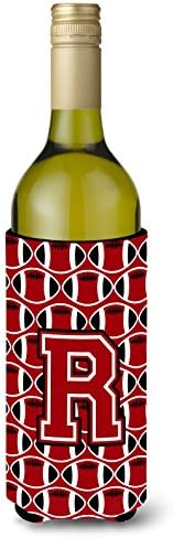 Caroline's Treasures CJ1073-RLiterk Pismo R nogomet crveni, crno-bijeli vinski zagrljaj boca, hladnjak za hladnjak za hladnjak stroj