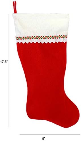 Monogrammed me izvezena početna božićna čarapa, crveno -bijeli filc, početni x