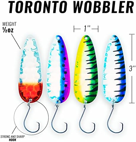 Etic Toronto Wobbler hologram ribolovne kašike Komplet izrađen od mesinga, 4pcs ribolovnih mamaca, ribolovnog pribora, ribolovne