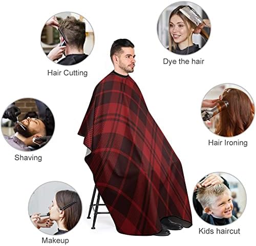 Tartan Crveni i tamni uzorak brijač Cape Professional Rezač kose pregača za frizura rta salon rta za muškarce žene