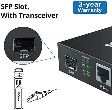 Par 1,25 g Bidi Media Converter s parom Bidi SFP primopredajnika i 5 pakiranja, OS2 LC do SC kabela za patch vlakana